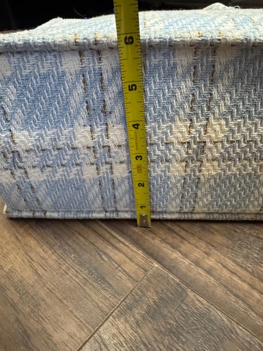 Do Everything in Love Blue and Cream Plaid Tote - Picture 11 of 11